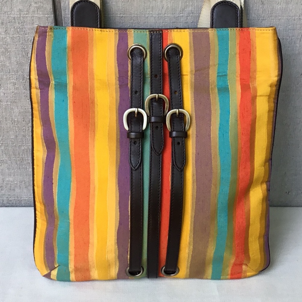 Authentic Giorgio G(ucci) Striped Shoulder Bag